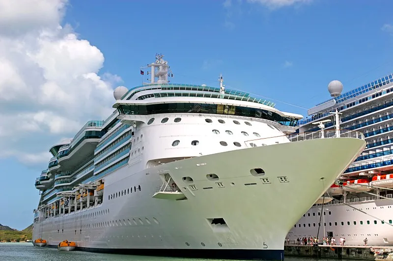 Large vessel at port, a marine end use for Alcast castings